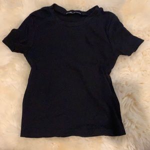 zara cropped black tee